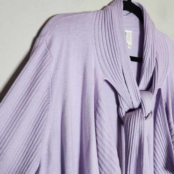 NWT Jones New York Angora Rabbit Hair Blend purple drape cardigan. 3X. - Picture 2 of 16